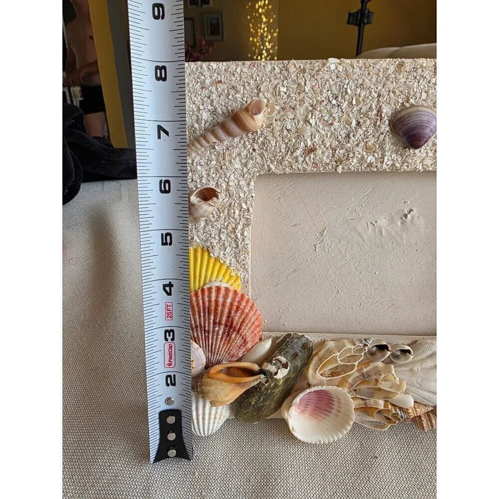 Handcrafted‎ Seashell & Sand Picture Frame With Coastal Design
